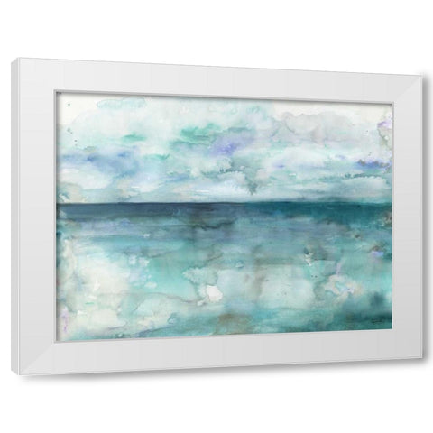 Ocean Blues Landscape White Modern Wood Framed Art Print by Tre Sorelle Studios