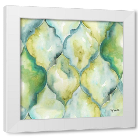 Watercolor Arabesque II White Modern Wood Framed Art Print by Tre Sorelle Studios