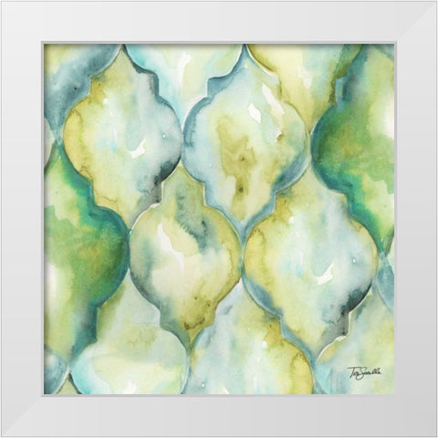 Watercolor Arabesque II White Modern Wood Framed Art Print by Tre Sorelle Studios