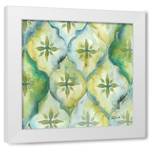 Watercolor Arabesque III  White Modern Wood Framed Art Print by Tre Sorelle Studios