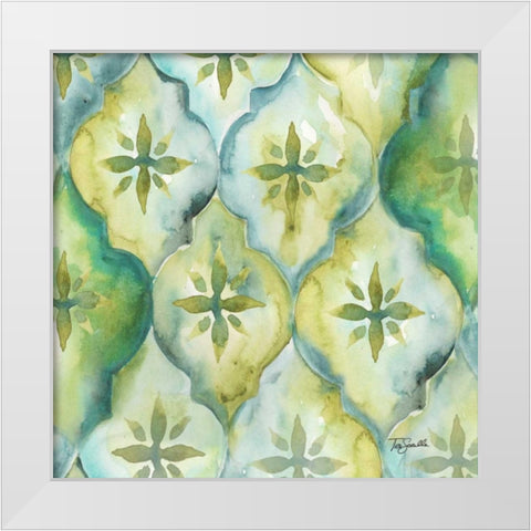 Watercolor Arabesque III  White Modern Wood Framed Art Print by Tre Sorelle Studios