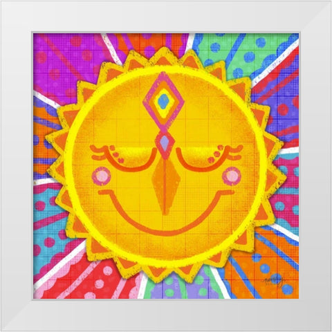 Happy Day Trio II  White Modern Wood Framed Art Print by Noonday Design