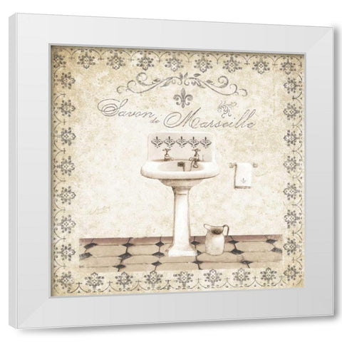 Simply Elegant Bath I White Modern Wood Framed Art Print by Cusson, Marie Elaine