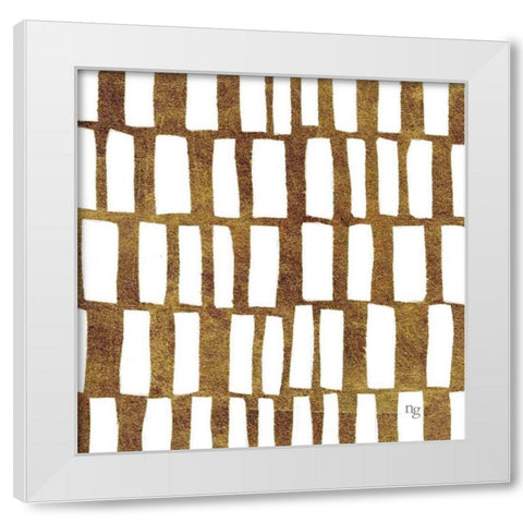 Golden Opportunity II  White Modern Wood Framed Art Print by Nancy Green Design