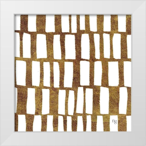 Golden Opportunity II  White Modern Wood Framed Art Print by Nancy Green Design