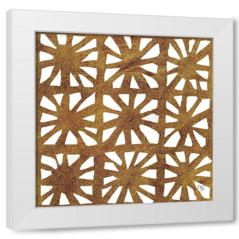 Golden Opportunity III  White Modern Wood Framed Art Print by Nancy Green Design