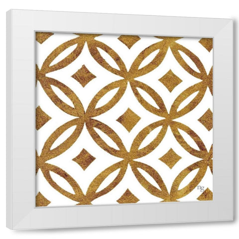 Golden Opportunity IV  White Modern Wood Framed Art Print by Nancy Green Design