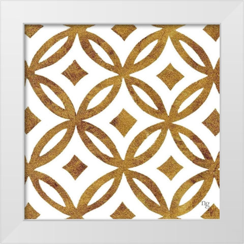 Golden Opportunity IV  White Modern Wood Framed Art Print by Nancy Green Design