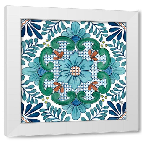 Talavera Azul I    White Modern Wood Framed Art Print by Nancy Green Design