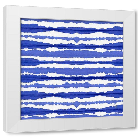 Aquarelle Blue IV  White Modern Wood Framed Art Print by Nancy Green Design