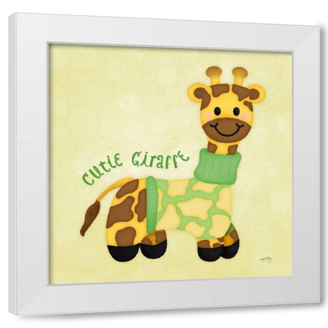 Baby Safari I  White Modern Wood Framed Art Print by Noonday Design