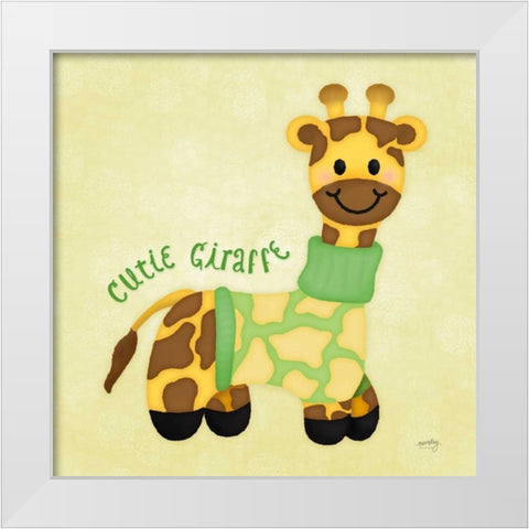 Baby Safari I  White Modern Wood Framed Art Print by Noonday Design