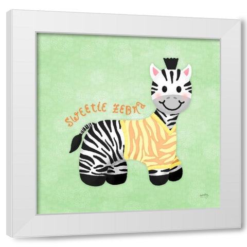Baby Safari III White Modern Wood Framed Art Print by Noonday Design