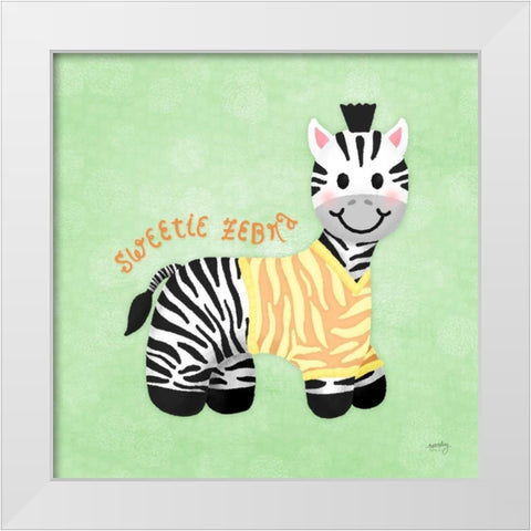 Baby Safari III White Modern Wood Framed Art Print by Noonday Design