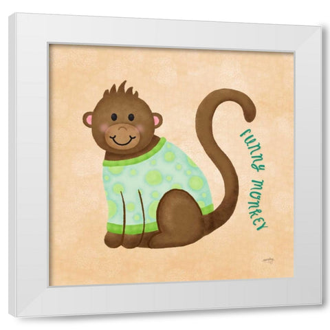 Baby Safari IV White Modern Wood Framed Art Print by Noonday Design