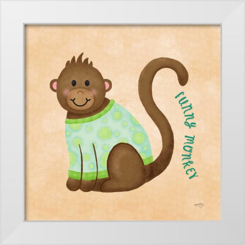 Baby Safari IV White Modern Wood Framed Art Print by Noonday Design