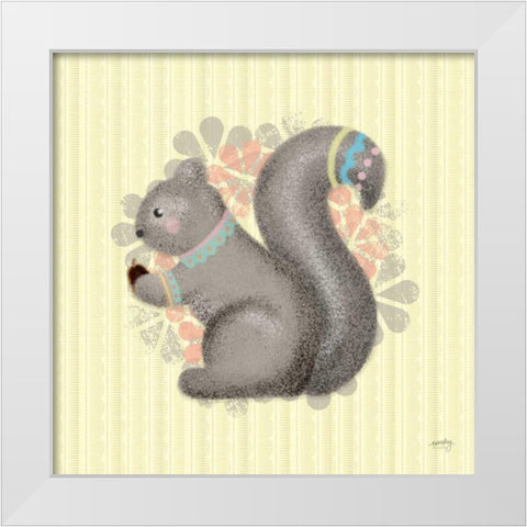 Woodland Babies IV White Modern Wood Framed Art Print by Noonday Design