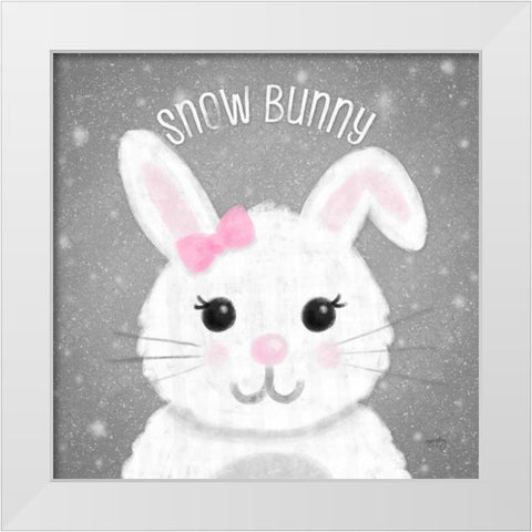 Snow Buddies IV  White Modern Wood Framed Art Print by Noonday Design