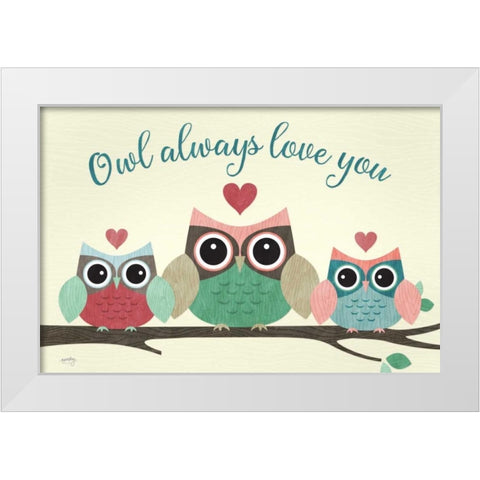 Owl Always Love You  White Modern Wood Framed Art Print by Noonday Design
