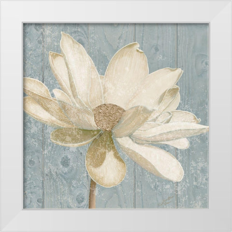Vintage Lotus I  White Modern Wood Framed Art Print by Elaine-Cusson, Marie