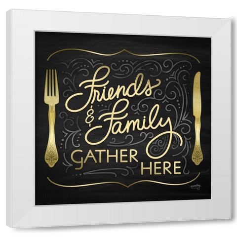 Gather Here I (Friends Family) White Modern Wood Framed Art Print by Noonday Designs