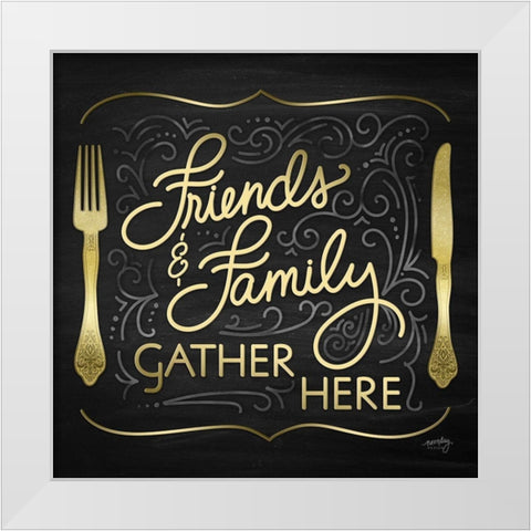 Gather Here I (Friends Family) White Modern Wood Framed Art Print by Noonday Designs