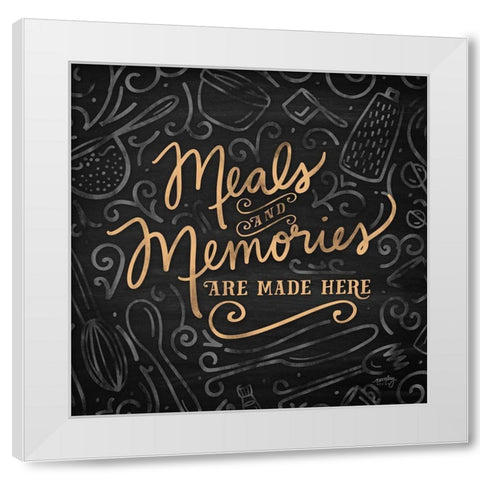 Gather Here II (Meal Memories) White Modern Wood Framed Art Print by Noonday Designs