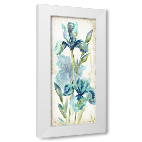 Watercolor Iris Panel REV I White Modern Wood Framed Art Print by Tre Sorelle Studios