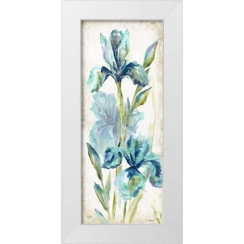 Watercolor Iris Panel REV I White Modern Wood Framed Art Print by Tre Sorelle Studios
