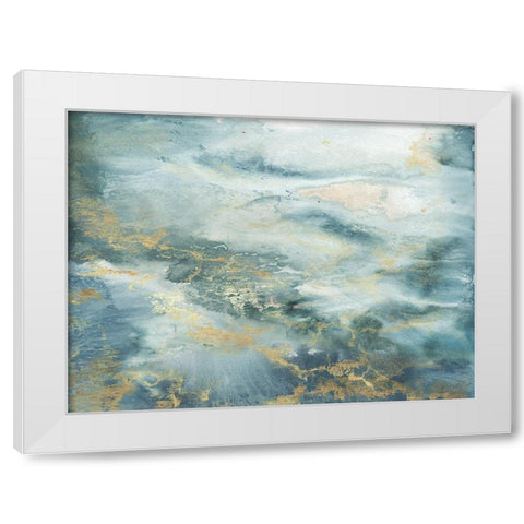 Blue Watercolor Abstract White Modern Wood Framed Art Print by Tre Sorelle Studios