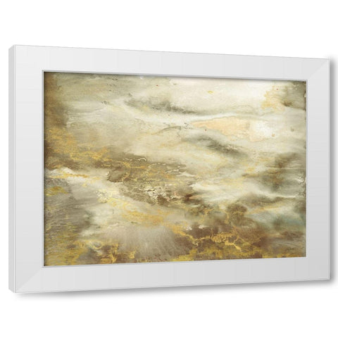 Taupe Watercolor Abstract White Modern Wood Framed Art Print by Tre Sorelle Studios