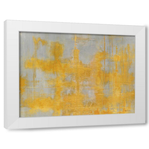 Golden Light Landscape White Modern Wood Framed Art Print by Elaine-Cusson, Marie
