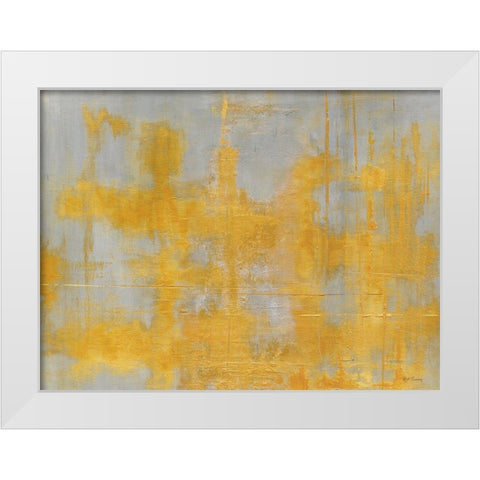 Golden Light Landscape White Modern Wood Framed Art Print by Elaine-Cusson, Marie