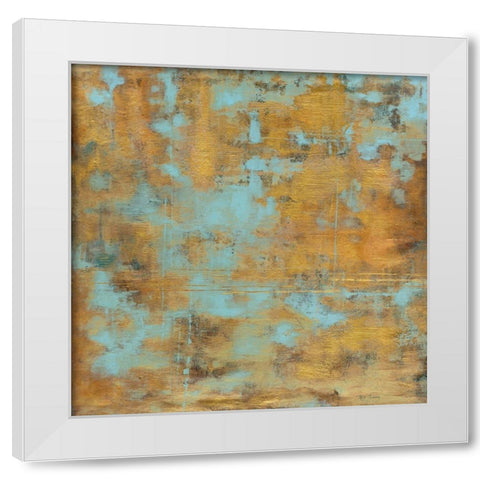 Rustic Elegance Sky Blue White Modern Wood Framed Art Print by Elaine-Cusson, Marie