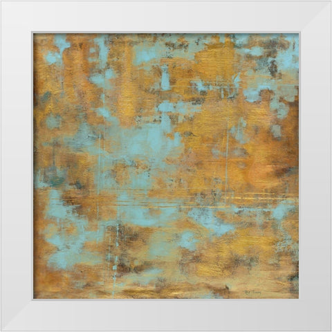 Rustic Elegance Sky Blue White Modern Wood Framed Art Print by Elaine-Cusson, Marie