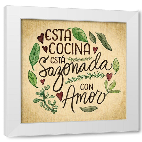 Kitchen Memories Spanish I White Modern Wood Framed Art Print by Noonday Designs
