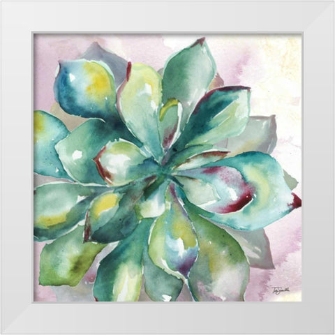 Succulent Watercolor I White Modern Wood Framed Art Print by Tre Sorelle Studios