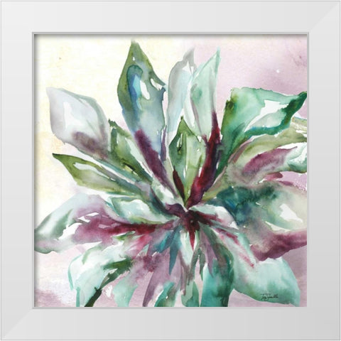 Succulent Watercolor II  White Modern Wood Framed Art Print by Tre Sorelle Studios