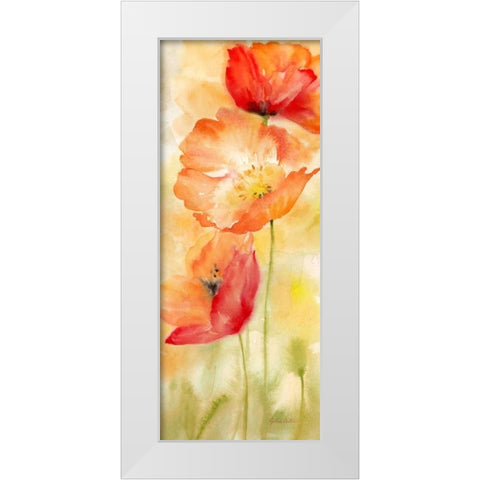 Watercolor Poppy  Meadow Spice Panel II White Modern Wood Framed Art Print by Coulter, Cynthia
