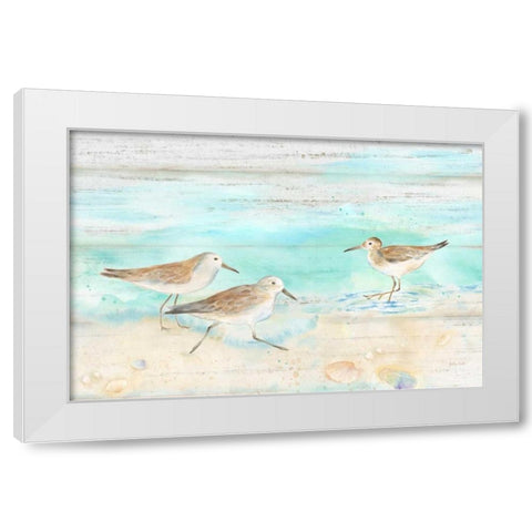 Sandpiper Beach Landscape White Modern Wood Framed Art Print by Coulter, Cynthia