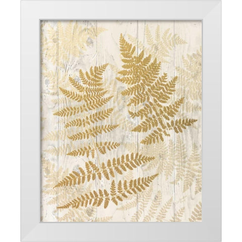 Golden Fern II White Modern Wood Framed Art Print by Cusson, Marie Elaine