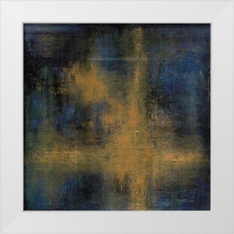 Blue Fantasy White Modern Wood Framed Art Print by Cusson, Marie Elaine