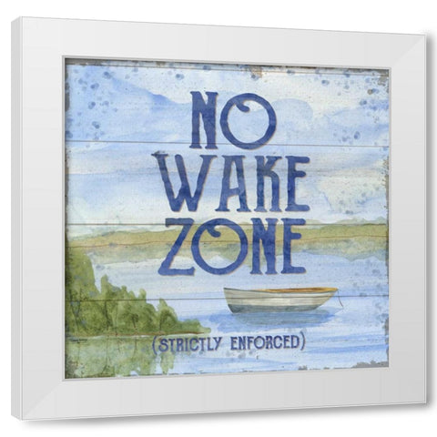 Lake Living II (no wake zone) White Modern Wood Framed Art Print by Reed, Tara