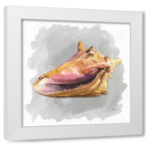 Shells on Grey II White Modern Wood Framed Art Print by Reed, Tara