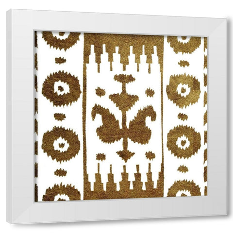 Golden Opportunity Suzani II White Modern Wood Framed Art Print by Nancy Green Design