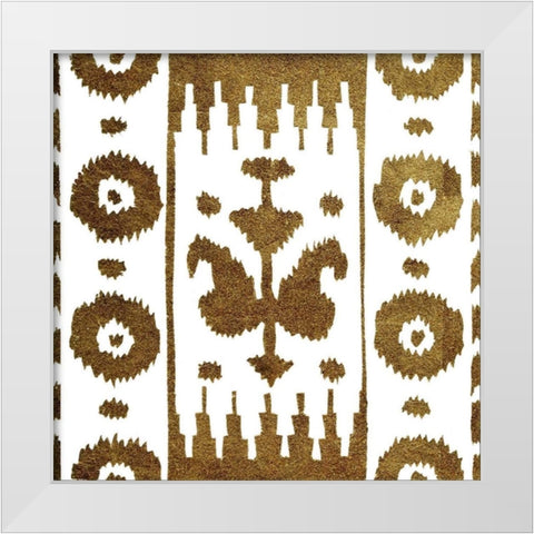 Golden Opportunity Suzani II White Modern Wood Framed Art Print by Nancy Green Design