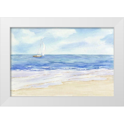 Sailboat and Seagulls I  White Modern Wood Framed Art Print by Reed, Tara