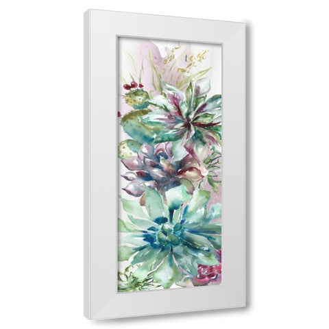 Succulent Garden Panel II White Modern Wood Framed Art Print by Tre Sorelle Studios