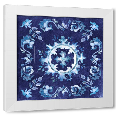 Artisan Medallions Indigo II White Modern Wood Framed Art Print by Tre Sorelle Studios