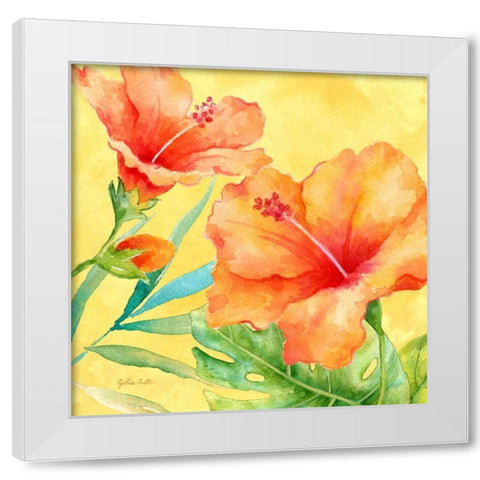 Tropical Paradise Brights II White Modern Wood Framed Art Print by Coulter, Cynthia